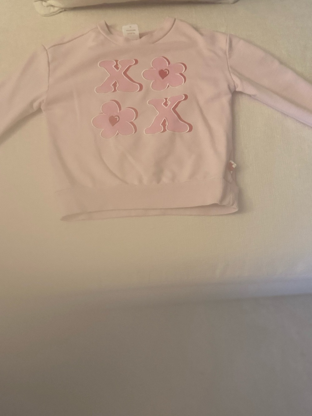 Girls' Pink Floral XOX Sweatshirt
